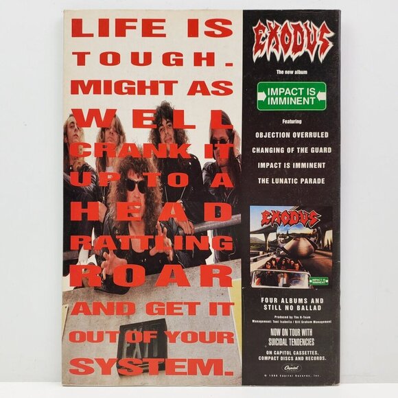 RIP Magazine Metallica Poison Cult Vai Ratt Slaughter VTG Oct. 1990 Unread Stock - Picture 8 of 11